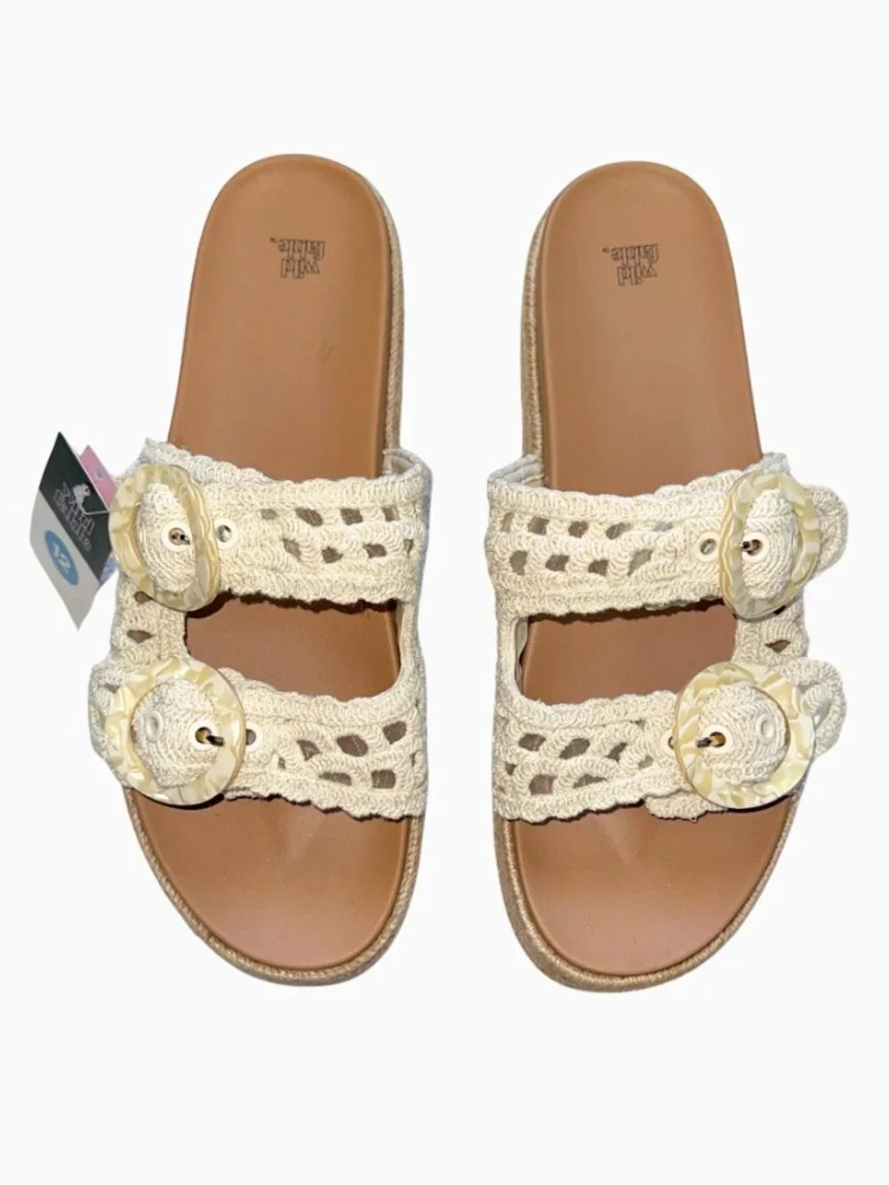 NWT Wild Fable Crochet Rope Wrapped Platform Sandal Marbled Buckle 12